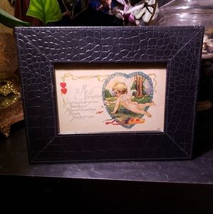 Framed vintage valentine postcard